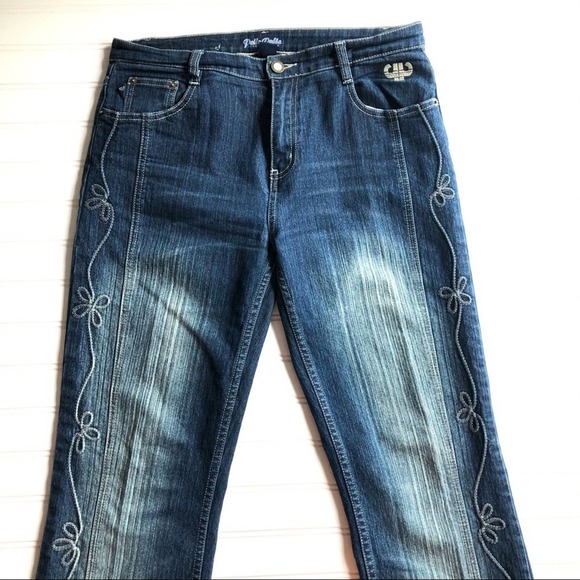 Pelle Pelle Vintage Embroidered Jeans Blue Size 29 Y2K Straight leg Rare - Picture 2 of 11